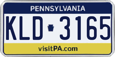PA license plate KLD3165