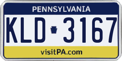 PA license plate KLD3167