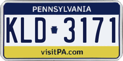 PA license plate KLD3171