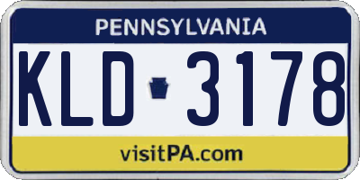 PA license plate KLD3178