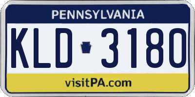 PA license plate KLD3180