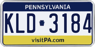 PA license plate KLD3184