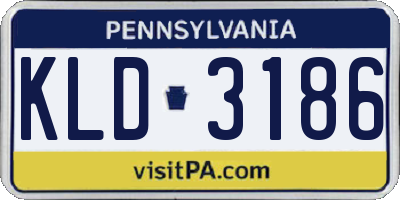PA license plate KLD3186