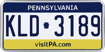 PA license plate KLD3189