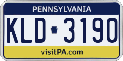 PA license plate KLD3190