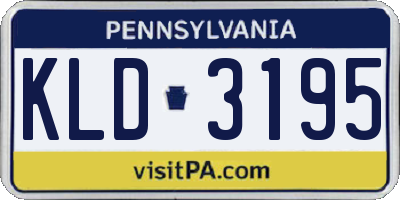 PA license plate KLD3195