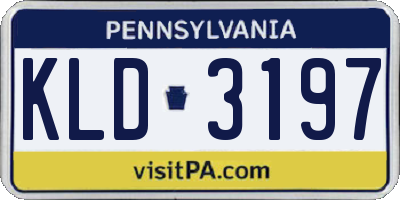 PA license plate KLD3197