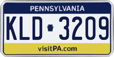 PA license plate KLD3209