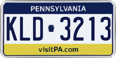 PA license plate KLD3213