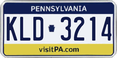 PA license plate KLD3214
