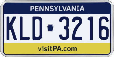 PA license plate KLD3216