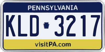 PA license plate KLD3217