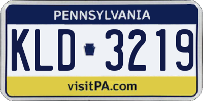 PA license plate KLD3219