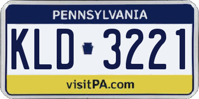 PA license plate KLD3221