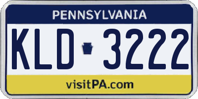 PA license plate KLD3222
