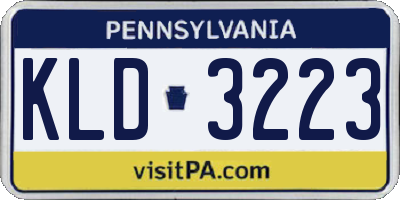 PA license plate KLD3223