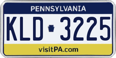 PA license plate KLD3225