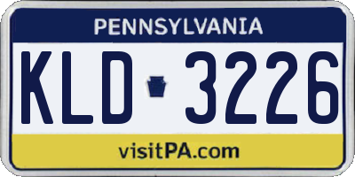 PA license plate KLD3226
