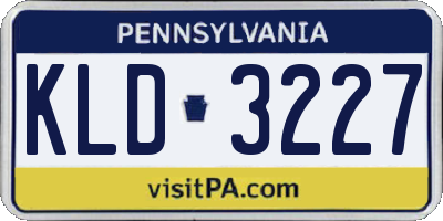 PA license plate KLD3227