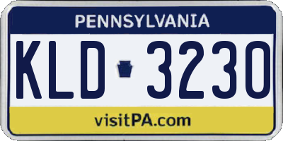 PA license plate KLD3230