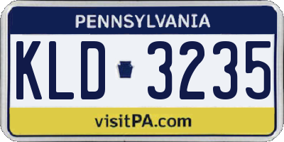 PA license plate KLD3235