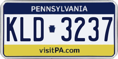 PA license plate KLD3237