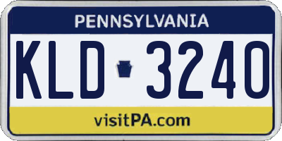 PA license plate KLD3240