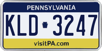 PA license plate KLD3247