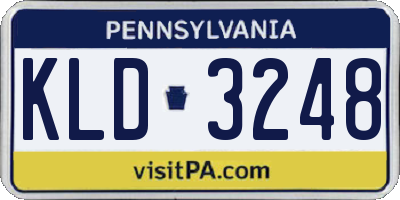 PA license plate KLD3248