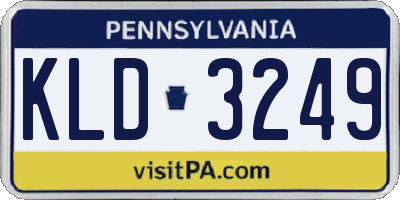 PA license plate KLD3249