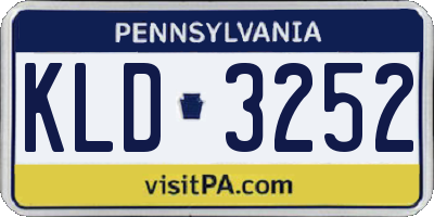 PA license plate KLD3252