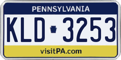 PA license plate KLD3253