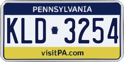 PA license plate KLD3254