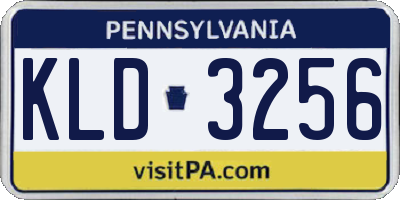 PA license plate KLD3256