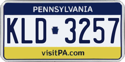 PA license plate KLD3257