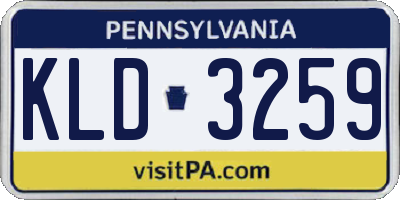 PA license plate KLD3259