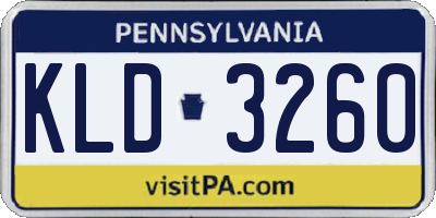 PA license plate KLD3260