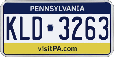 PA license plate KLD3263