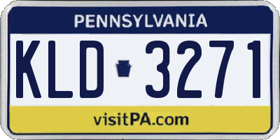 PA license plate KLD3271