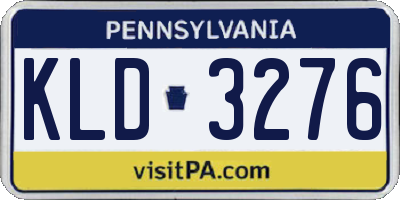 PA license plate KLD3276