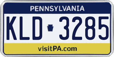 PA license plate KLD3285