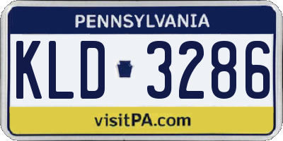 PA license plate KLD3286