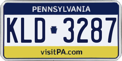 PA license plate KLD3287