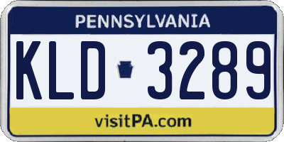 PA license plate KLD3289