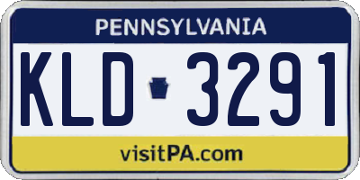 PA license plate KLD3291