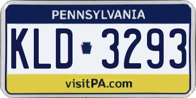 PA license plate KLD3293