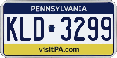 PA license plate KLD3299
