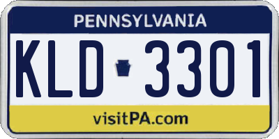 PA license plate KLD3301