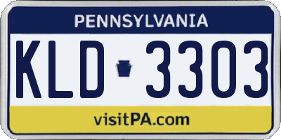 PA license plate KLD3303