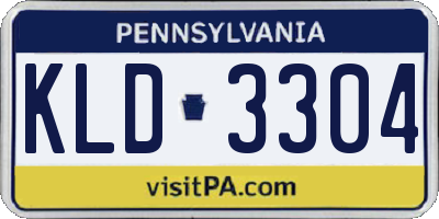 PA license plate KLD3304